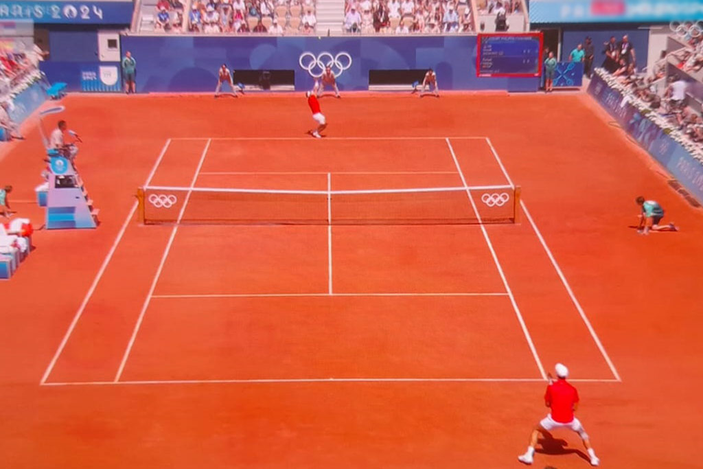 Incontro di secondo turno tra Novak Djokovic e Rafael Nadal alle olimpiadi di Parigi 2024